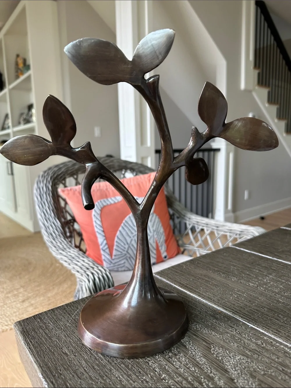 Pottery Barn Bronze Leaf sculpture
